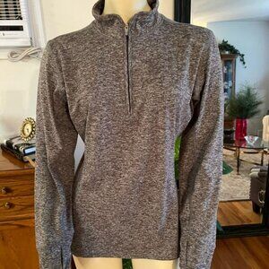 Pennant Gray 3/4 Zip Shirt with Thumb Hole Sleeves